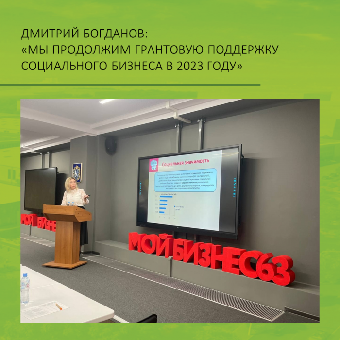 ДМИТРИЙ БОГДАНОВ: «МЫ ПРОДОЛЖИМ ГРАНТОВУЮ ПОДДЕРЖКУ СОЦИАЛЬНОГО БИЗНЕСА В 2023 ГОДУ»