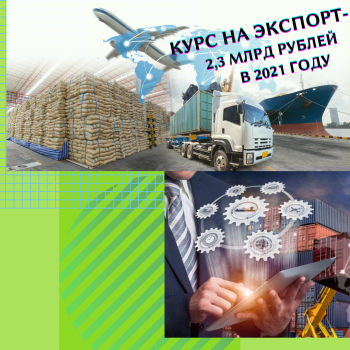 КУРС НА ЭКСПОРТ - 2,3 МЛРД РУБЛЕЙ В 2021 ГОДУ